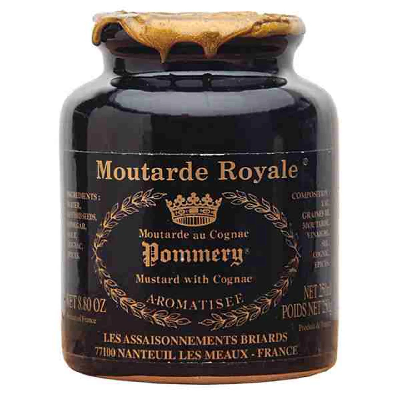 Cognac Mustard Stone Jar (8.8oz) - 12ea Case