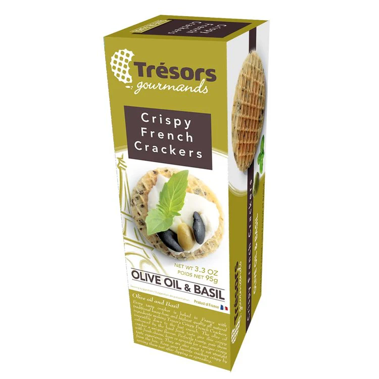 Tresors Olive Oil & Basil Crackers (3.3oz)