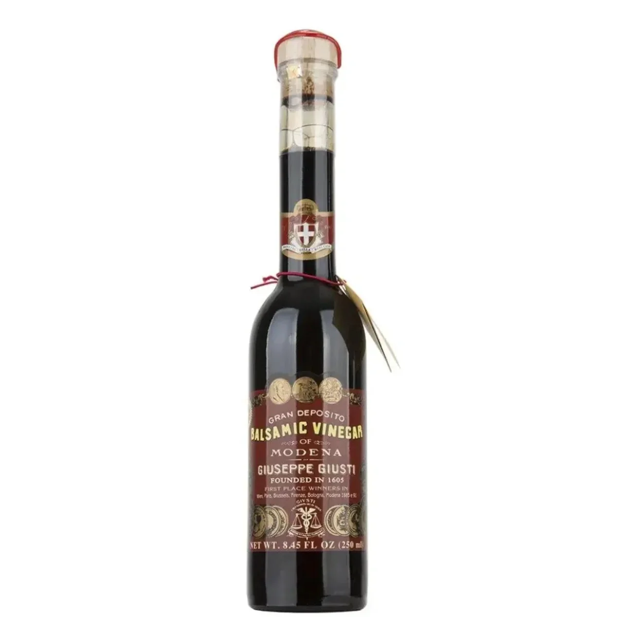 Giuseppe Giusti 3 Gold Medal Balsamic Vinegar Riccardo red label (250ml) - 6ea Case