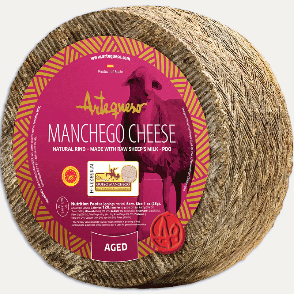 Manchego Artequeso Aged 10-12 Months - 7lb Wheel